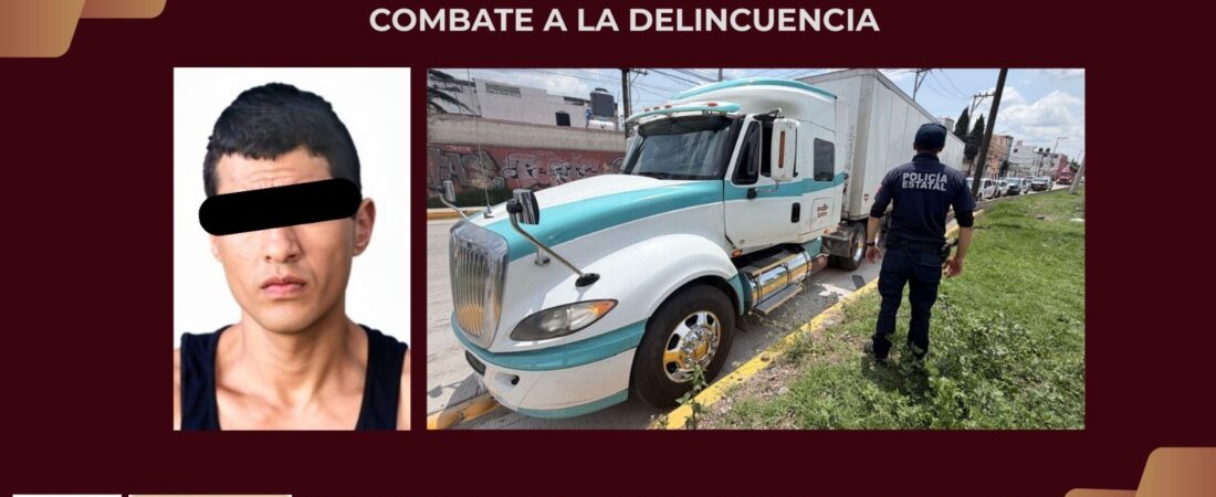 Policía de Hidalgo recupera tractocamión robado con 24.8 toneladas de mercancía en operativo relámpago