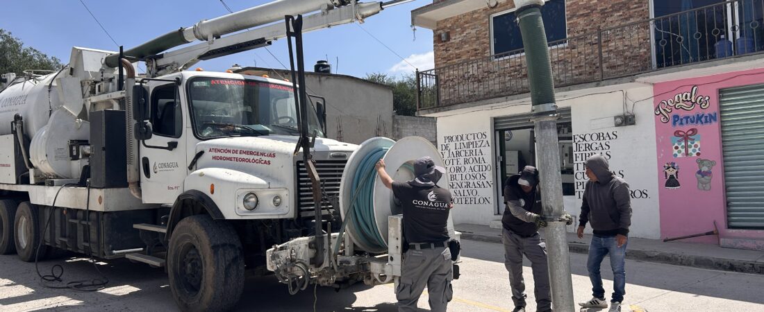 Conagua finaliza mantenimiento a la red de drenaje en Tetepango