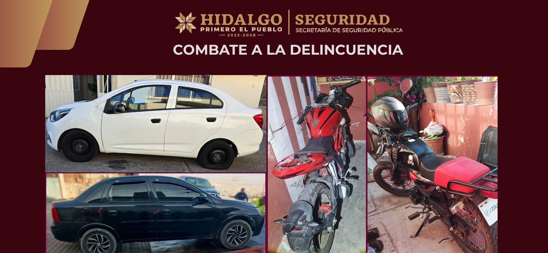SSPH ejecuta dos cateos simultáneos en Tulancingo; asegura a dos hombres, vehículos robados y presunto narcótico