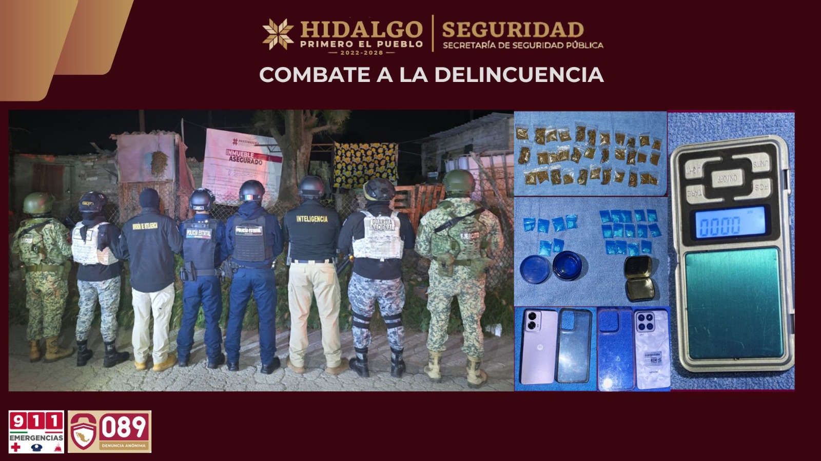 SSPH desmantela punto de narcomenudeo en Tizayuca