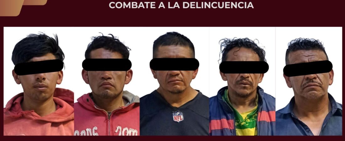 SSPH recupera motocicleta robada y asegura a cinco personas en Mineral de la Reforma 