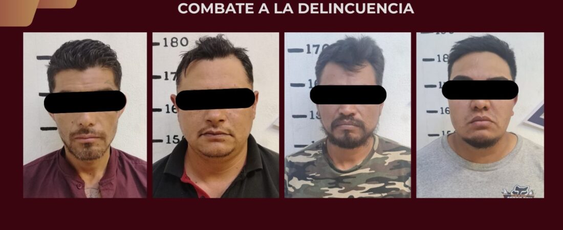 Asegura SSPH a cuatro personas en Tepeapulco; tres son objetivos prioritarios