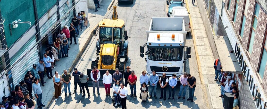 Tula refuerza parque vehicular con la entrega de nueva maquinaria; continúan trabajos de rehabilitación vial en colonias y comunidades