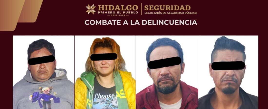 Asegura SSPH a cuatro personas relacionadas con robos a negocios en Mineral de la Reforma