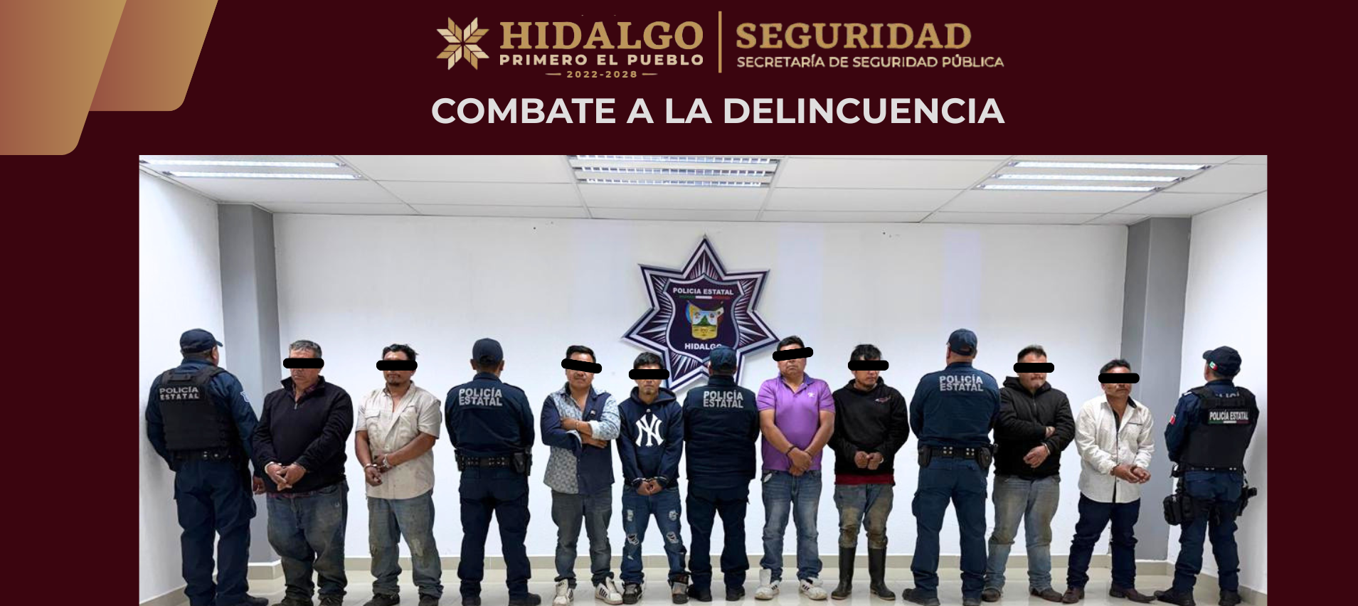 SSPH detiene a ocho personas por presunta tala clandestina en Tenango de Doria 