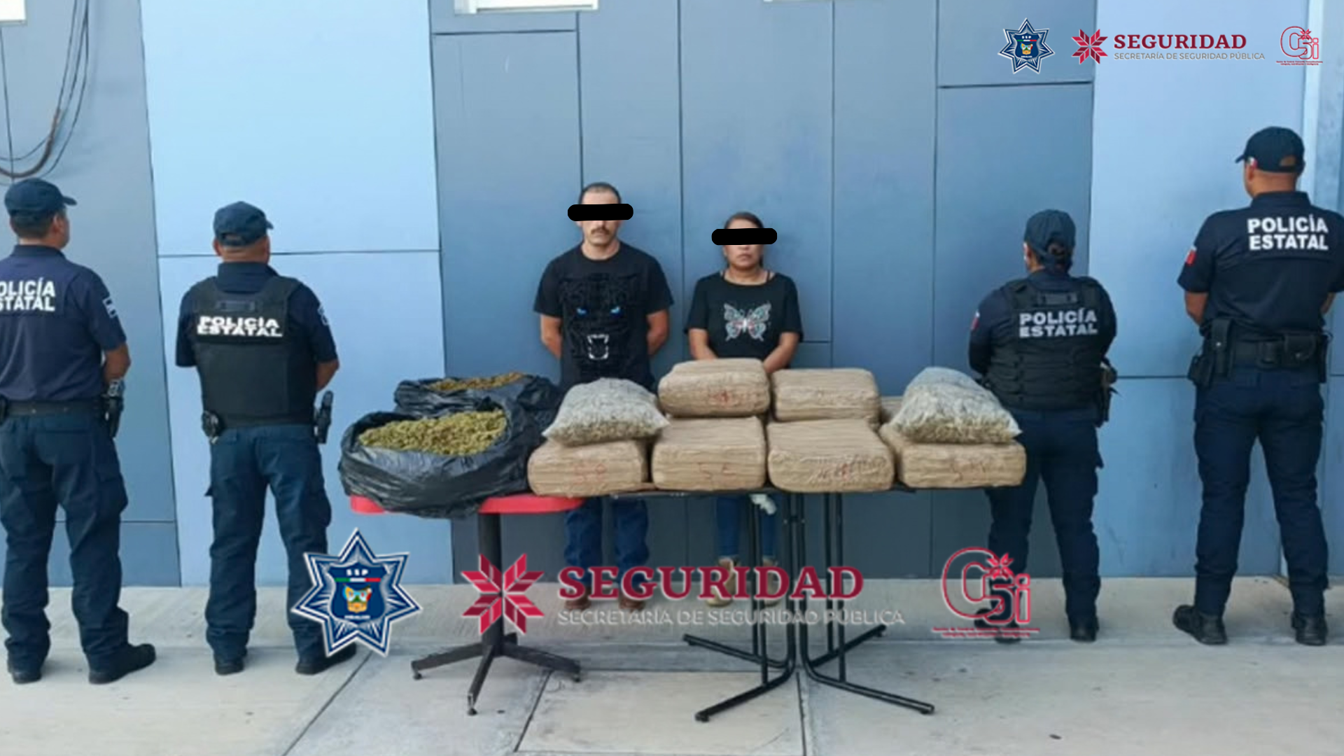 SSPH detiene a pareja que trasladaba 72 kilos de marihuana 
